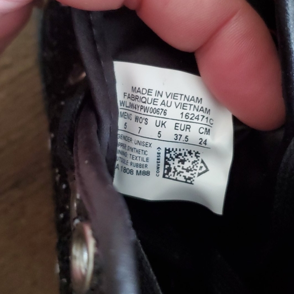 NWOB Converse All Star Sneakers Black - Picture 7 of 8